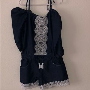 Girl jean Romper